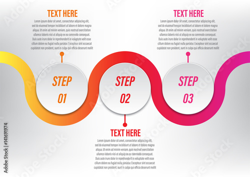 Infographic Circle Curve 3 Step