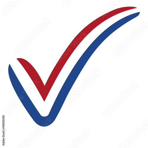 check mark  style  Netherlands flag symbol elections, voting and approval
