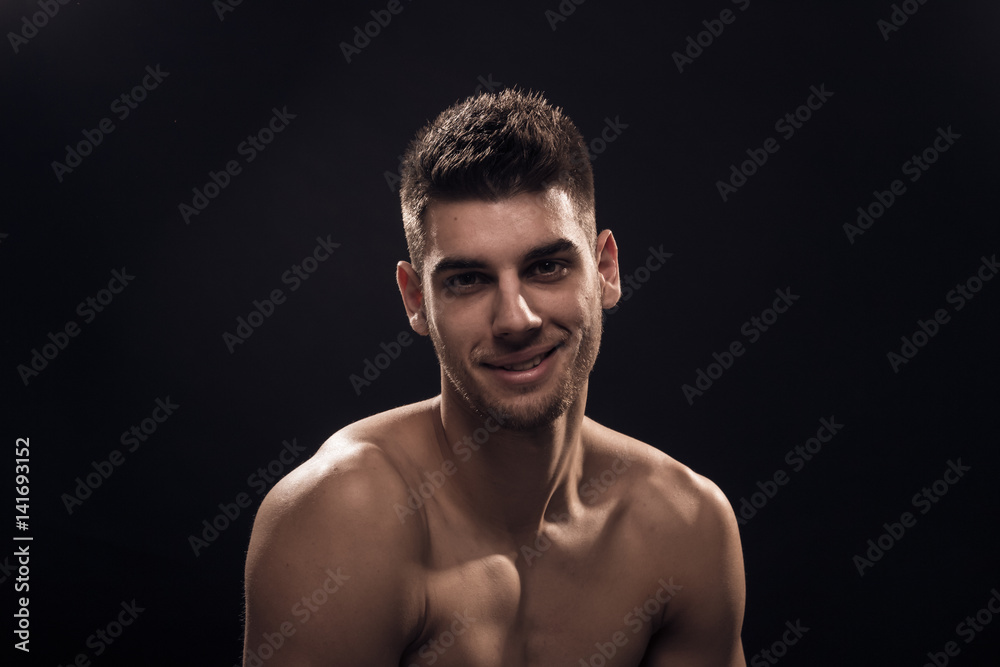 young man smirk, headshot face young man smirk, headshot face