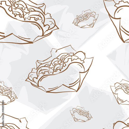 pattern fast food hot dog drawing graphic design illustrate objects background