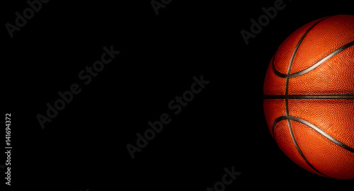basketball on black background.