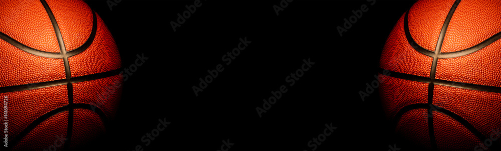 Fototapeta premium basketball on black background.