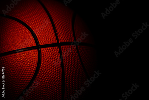 basketball on black background.