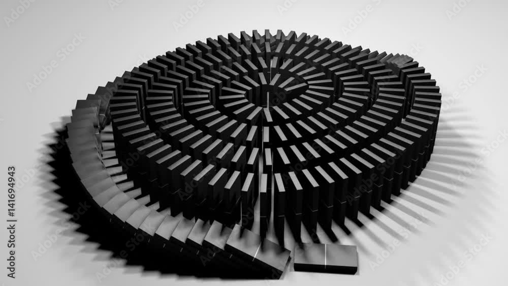 Row of dominoes animation