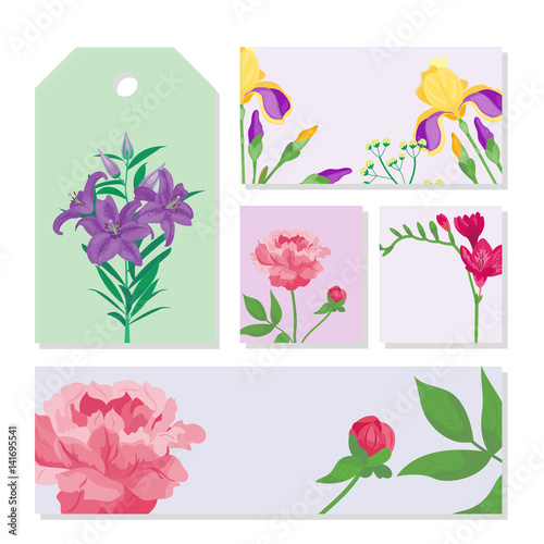 Cartoon petal vintage floral vector bouquet garden flower botanical natural p...