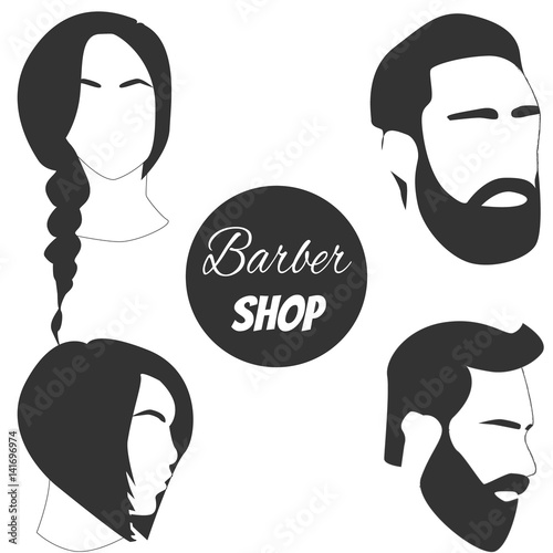 Barbershop logo. Male and female beauty salon icon