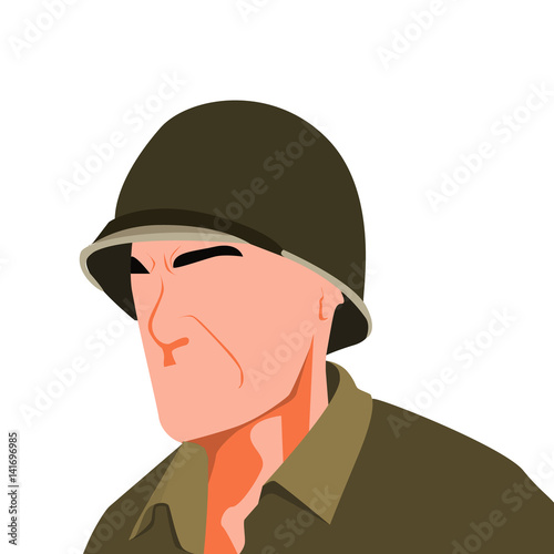 World War II solder on white background