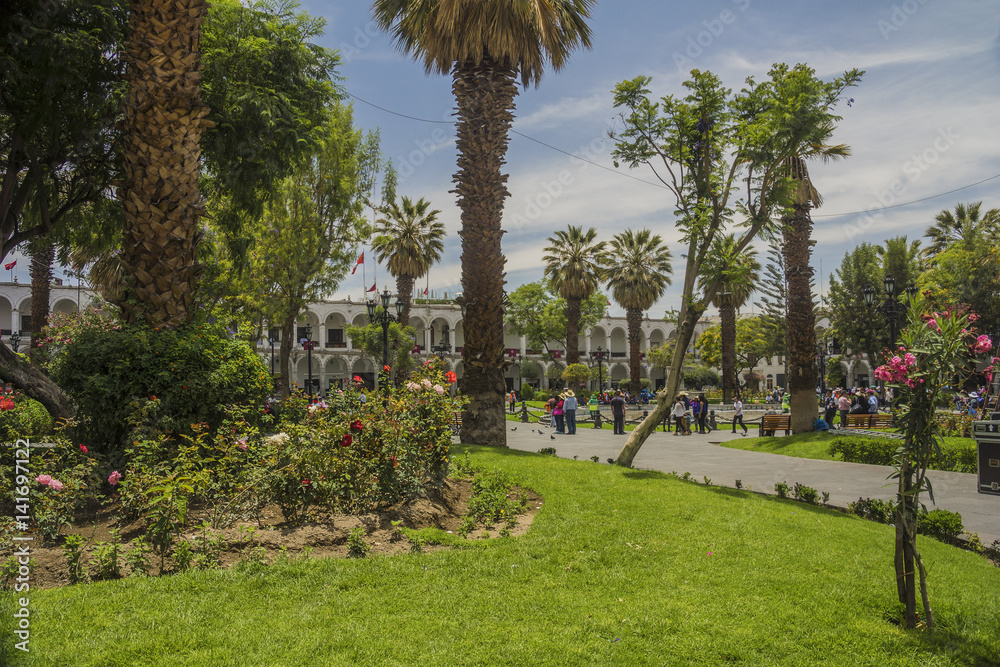 Obraz premium Arequipa, Peru. Section of main square.