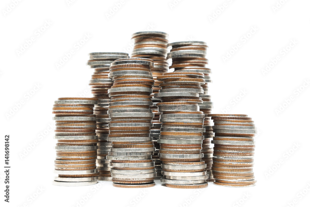 Stack of Thailand currency coins. Stack of Thailand currency coins.