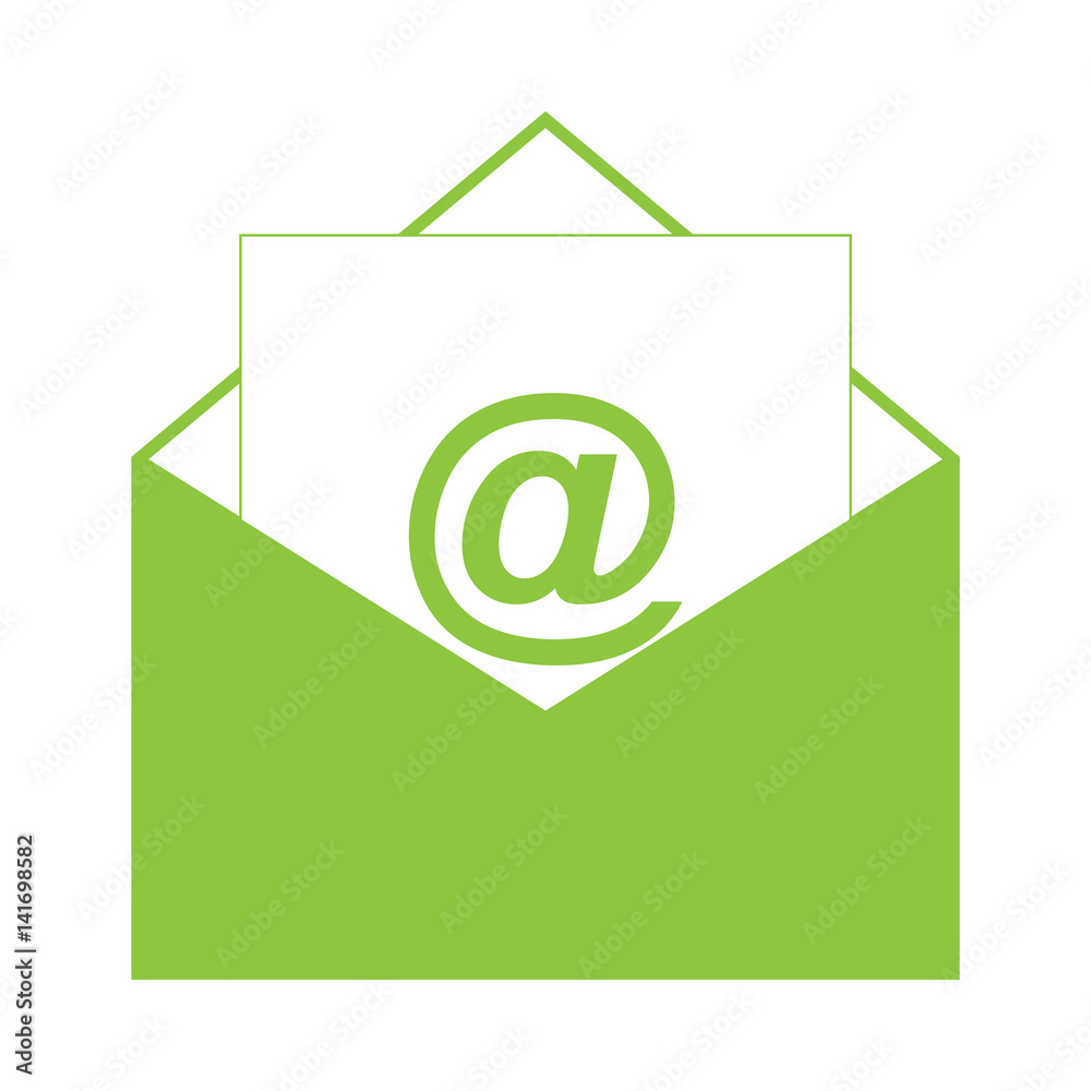 email icon green color isolated vector Stock Vector | Adobe Stock