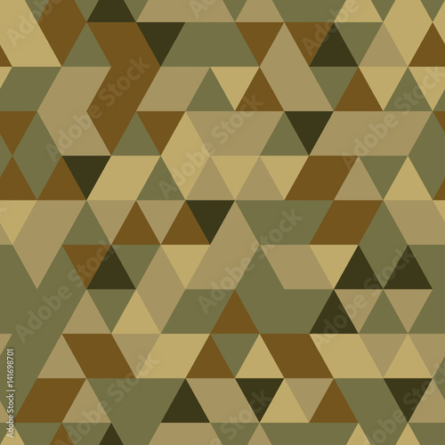 Khaki seamless pattern with triangular protection ornament
