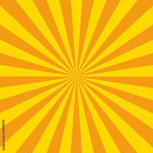 sunburst background orange color isolated vector