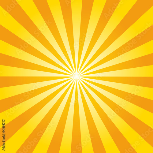 sunburst background orange color retro isolated vector