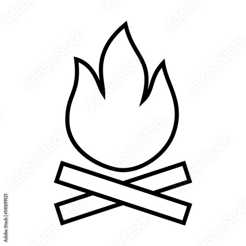 Campfire outline digital icon