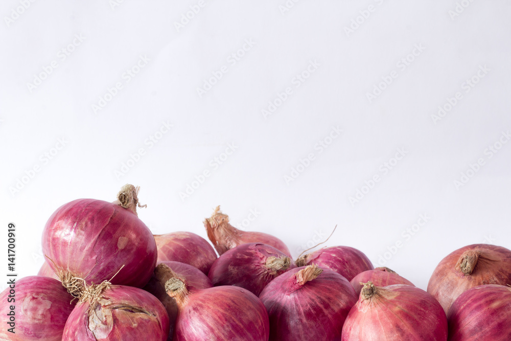 Onions on the floor,.Front view Onions on the floor,.Front view