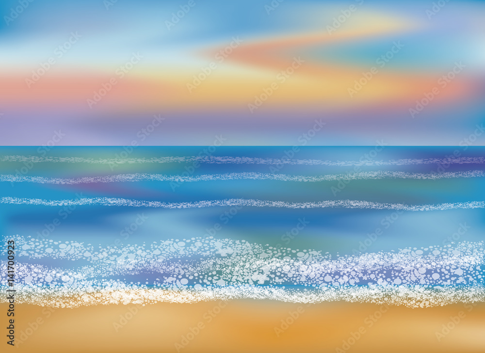 Summer sea wallpaper, vector illustration
