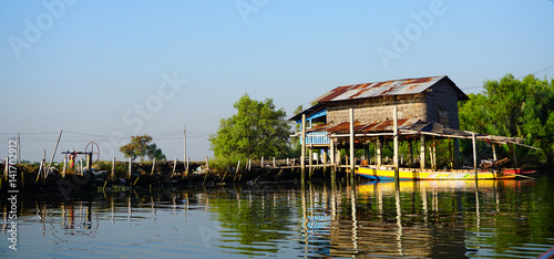 Small traditional wooden hut at the sea, Thailand