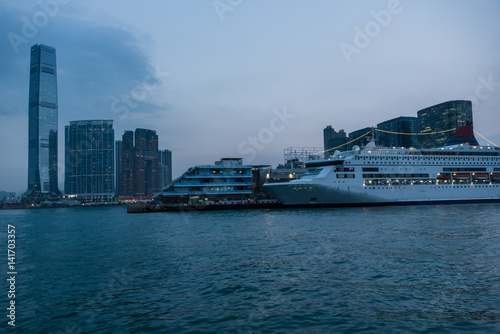 view of victoria harbor in Hong Kong,China. © fanjianhua