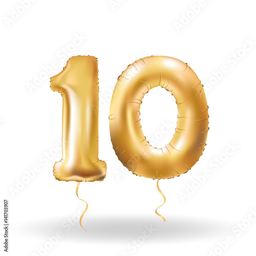 number ten metallic balloon