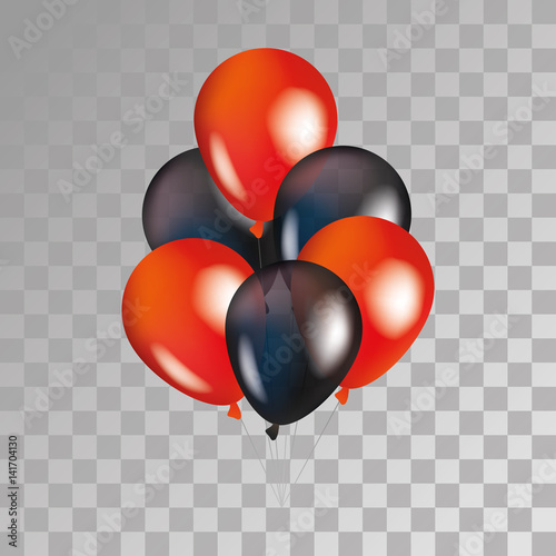 Red transparent balloon on background.