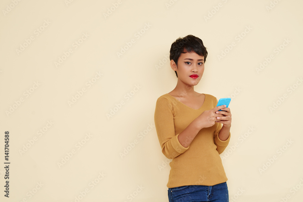 Pretty woman with smartphone Pretty woman with smartphone