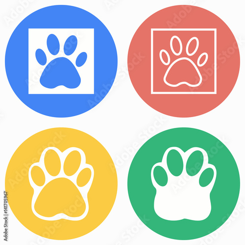 Paw icon set.