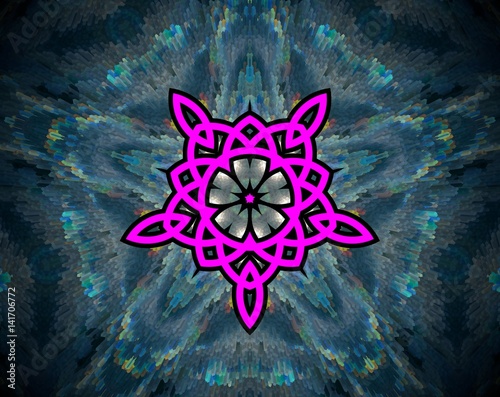 Abstract extruded mandala flower of life