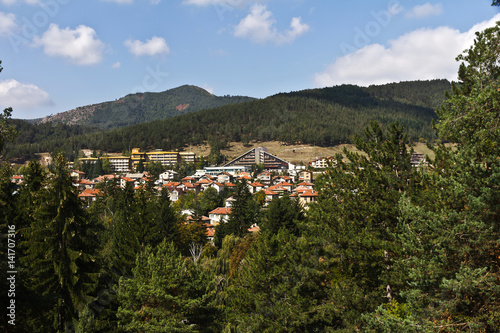 Panorama of a sity in Velingrad in Rhodope Mountains in Bulgaria  © vladi59