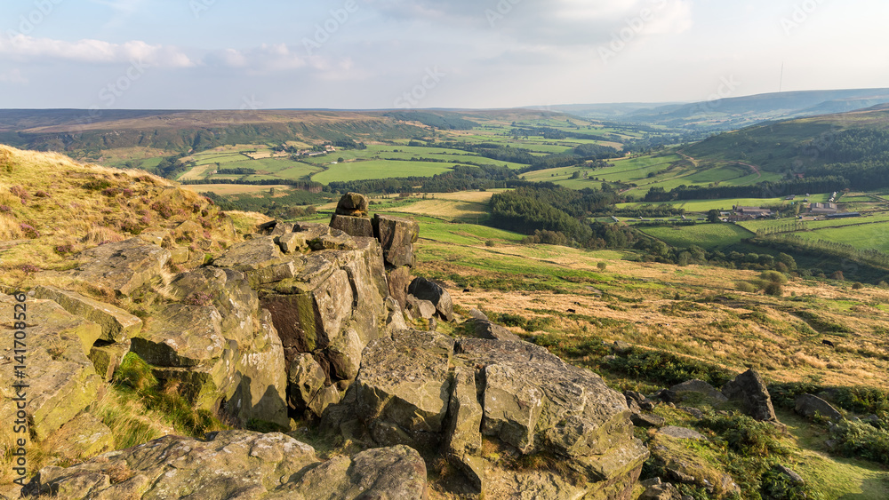 View across the North York Moors from the Wainstones, near Clay Bank and Stokesley, North Yorkshire, UK View across the North York Moors from the Wainstones, near Clay Bank and Stokesley, North Yorkshire, UK
