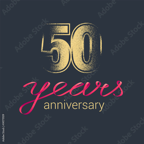 50 years anniversary vector icon, logo