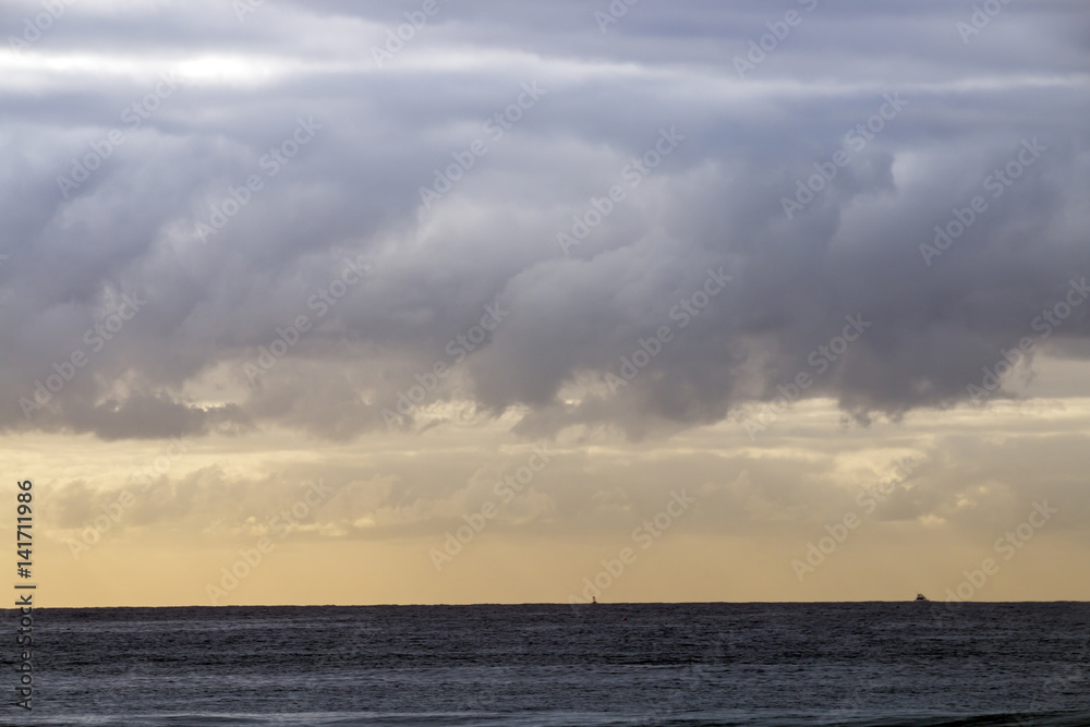 Overcast Beach Sea and Sky Seascape in Durban Overcast Beach Sea and Sky Seascape in Durban