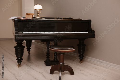 Piano in empty classic room