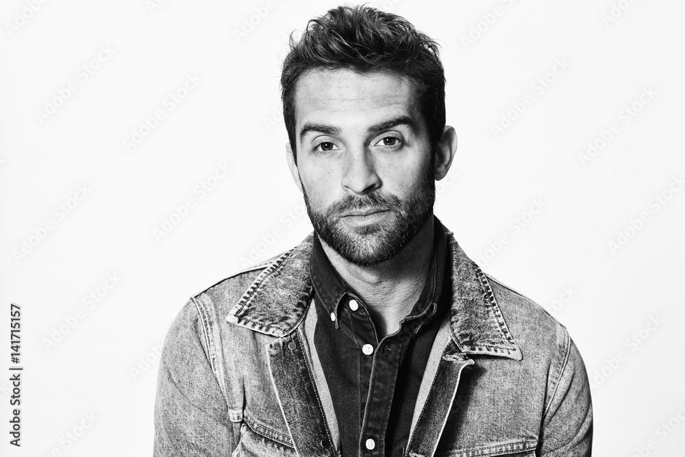 Obraz premium Denim jacket man looking at camera