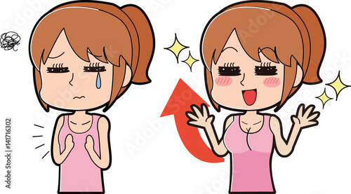 バストアップに成功した女性のイラスト