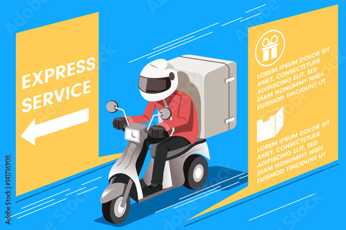 Motorcycle express service. Delivery quickly everything. Small parcel.