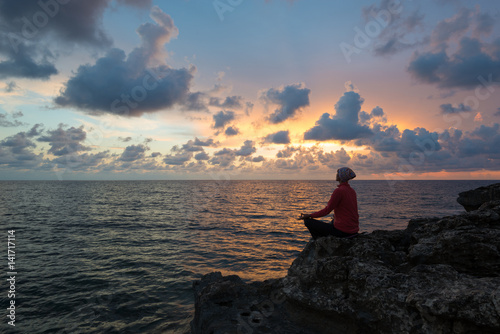 Meditation on seaside