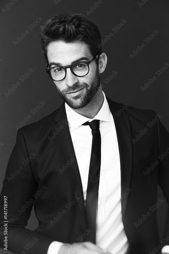 Eyeglasses guy in shirt and tie, portrait