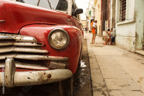 Photography Old car on street of Havana, Cuba
