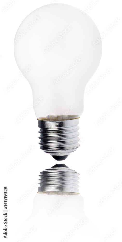 mat incandescent electric lamp with reflection Stock Photo Adobe Stock