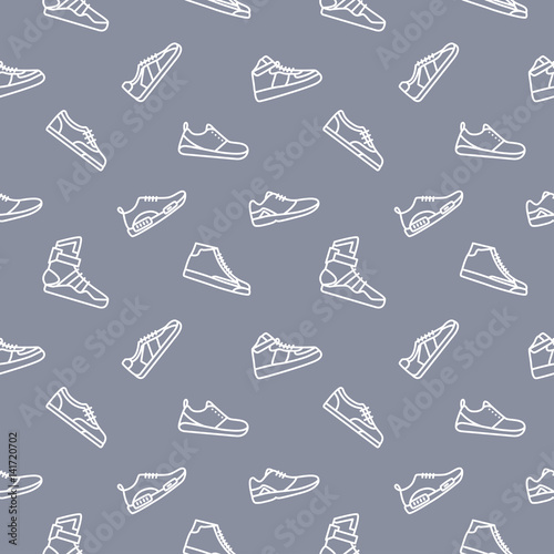 Sneakers Clothes Seamless Pattern Background