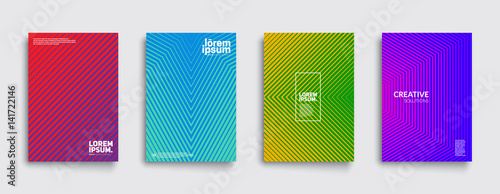 Minimal covers design. Cool modern colors. Geometric halftone gradients. Eps10 vector.