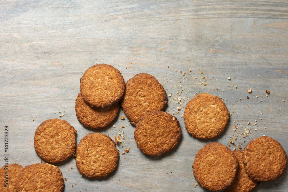 Pile of oat cookies Pile of oat cookies