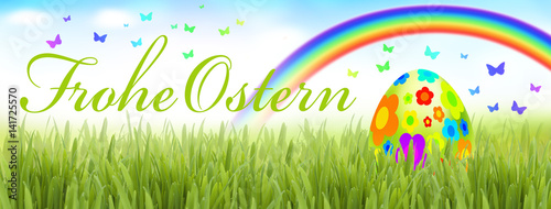 Hippie Osterei im Gras