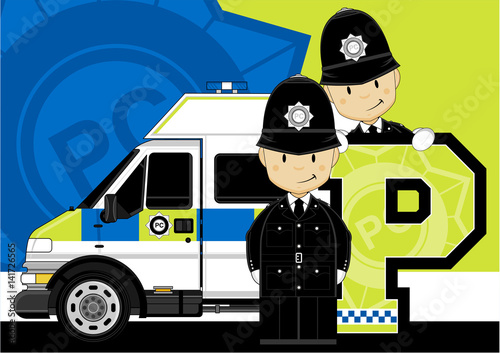P is for Policeman Alphabet Learning Illustration