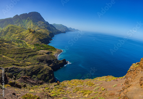 Rocky atlantic coast in the west part of Gran Canaria island 