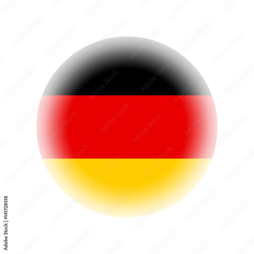Naklejka premium Circle Germany flag, isolated on white background, vector illustration.