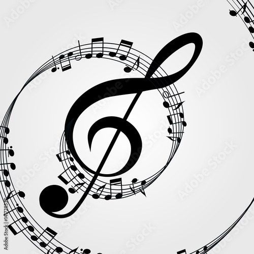 Music  background: melody, notes, key.