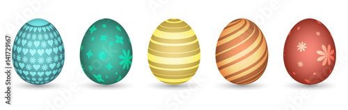 Painted Easter eggs. Vector illustration.