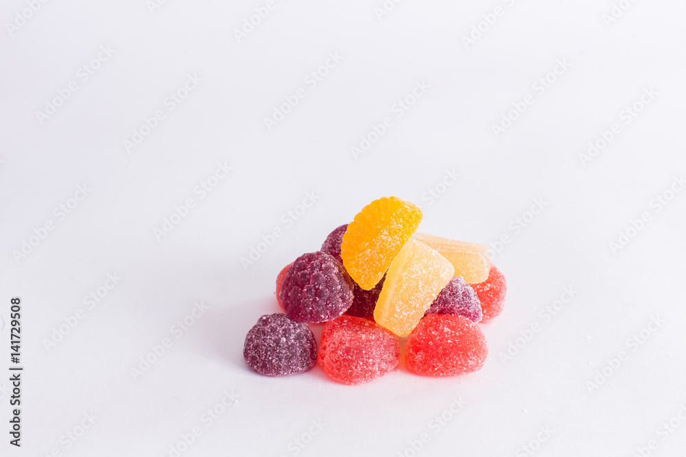 Bright tasty marmalade on a white background Bright tasty marmalade on a white background