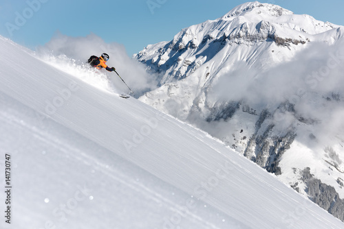 skiing powder conditions in switzerland